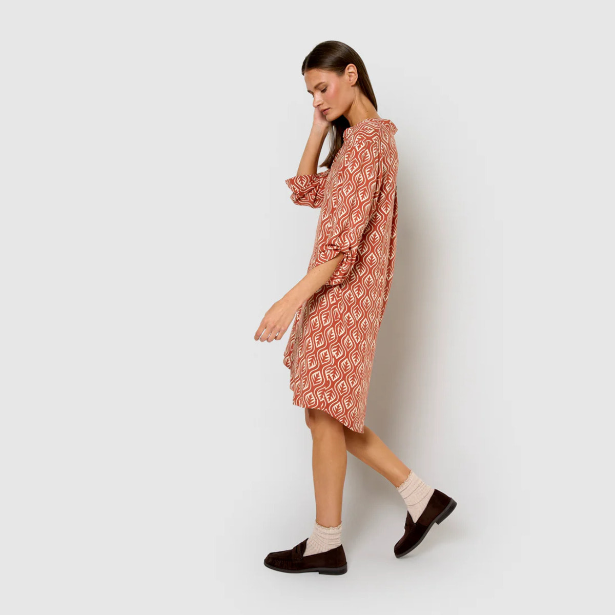 Vestido viscosa bibury teja