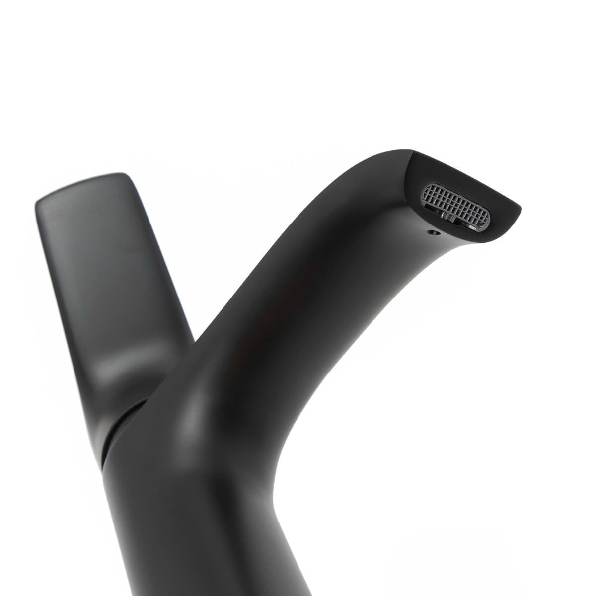 Infinitio mitigeur de lavabo avec bec cascade, sans vidage, noir mat SATBSINF271C avec une garantie de 5 ans