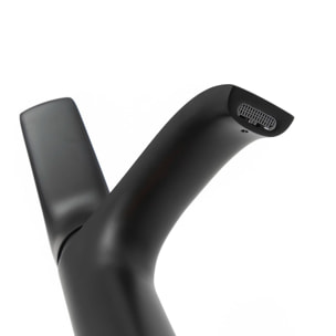 Infinitio mitigeur de lavabo avec bec cascade, sans vidage, noir mat SATBSINF271C avec une garantie de 5 ans