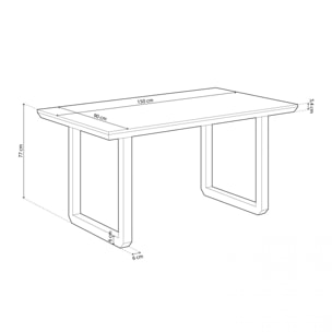 Mesa de comedor Roma Roble Honey - Negro