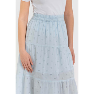 Kocca - Gonna lunga a balze da donna in cotone con ricamo floreale Donna
