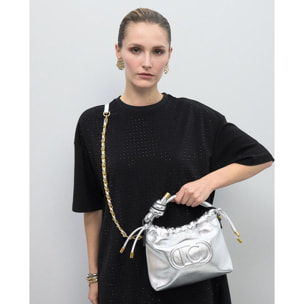 Piatto per caramelle dorato con logo ovale in rilievo