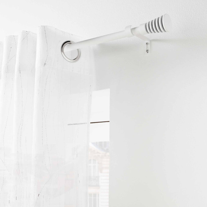 Tringle extensible en en kit avec embout évasé - Blanc