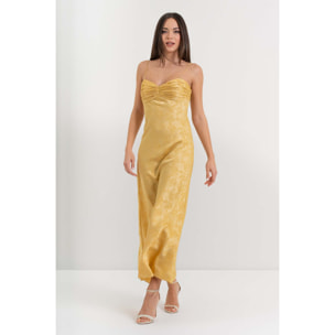 Kocca - Abito lungo con spalline sottili in jacquard floreale Donna