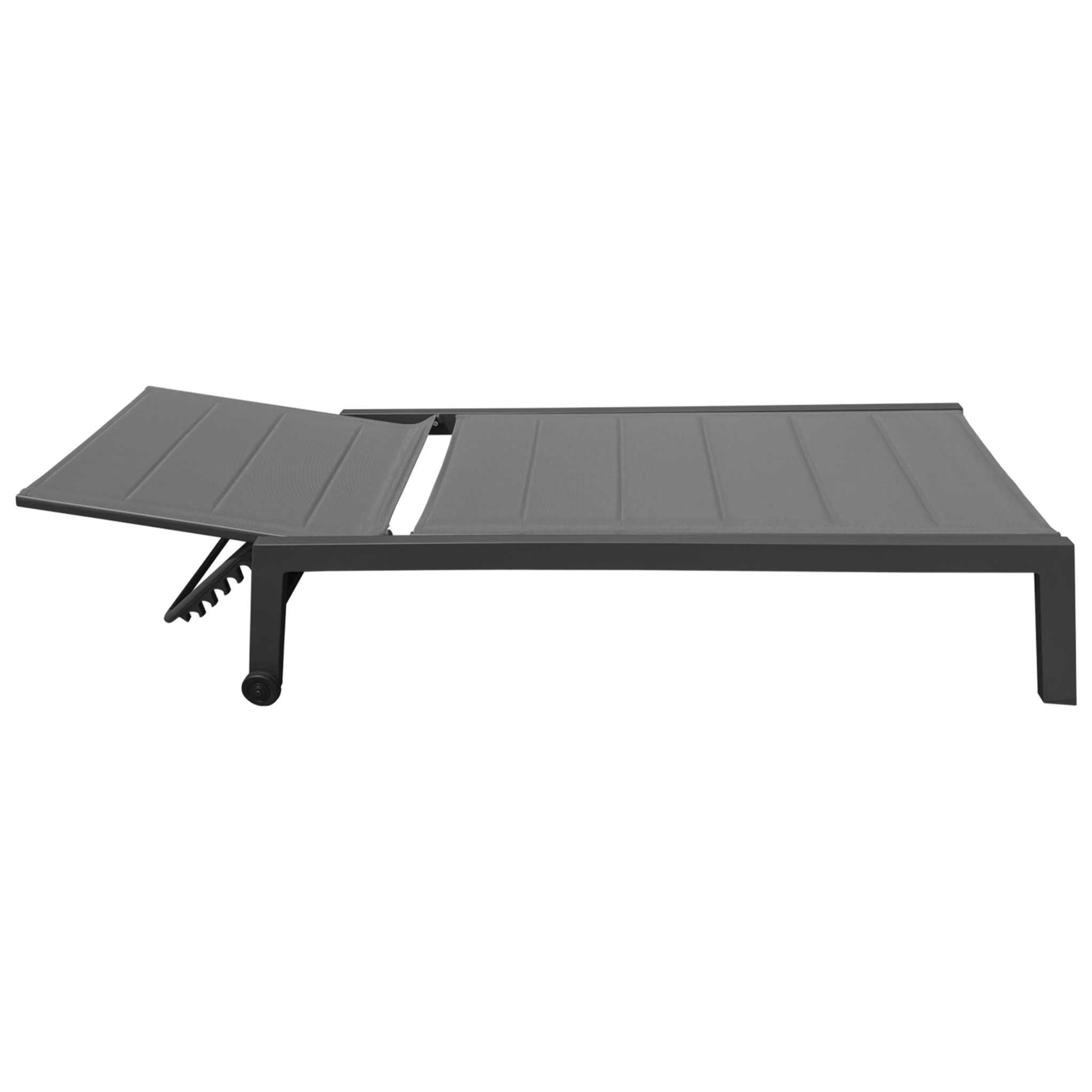 Bain de soleil BARBADOS en textilène gris - aluminium gris anthracite
