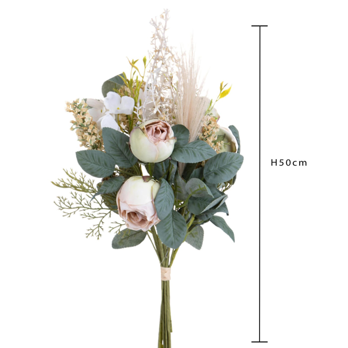 Bouquet Rose Inglesi - Pezzi 3 - Colore: Multicolore - 18xH50x17cm - Bianchi Dino -