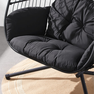 Fauteuil suspendu 2 places noir MIA