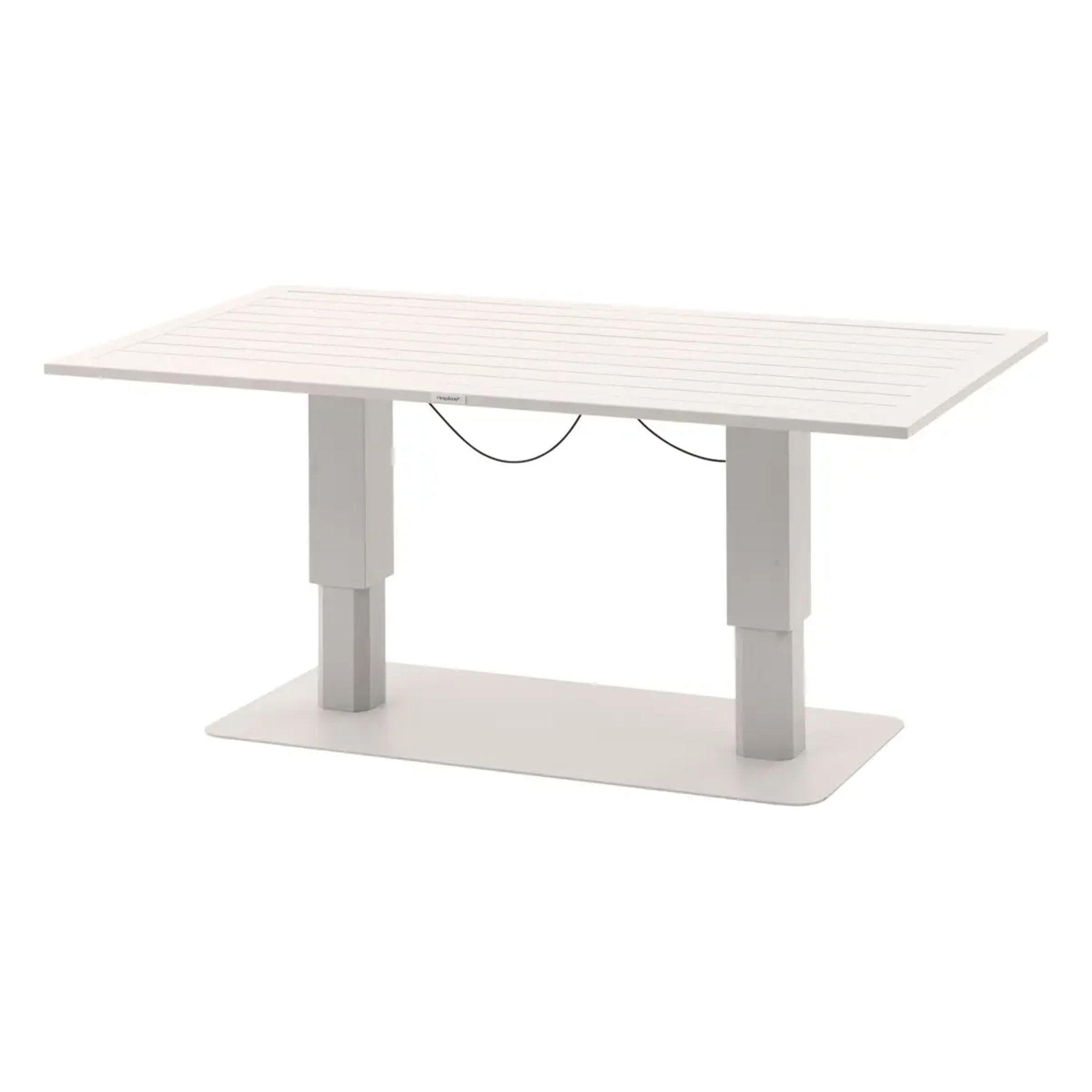 Table de jardin relevable rectangulaire "Salimia" avoine 150 x 80 x 69cm en aluminium
