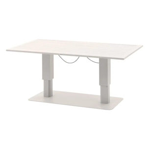 Table de jardin relevable rectangulaire "Salimia" avoine 150 x 80 x 69cm en aluminium
