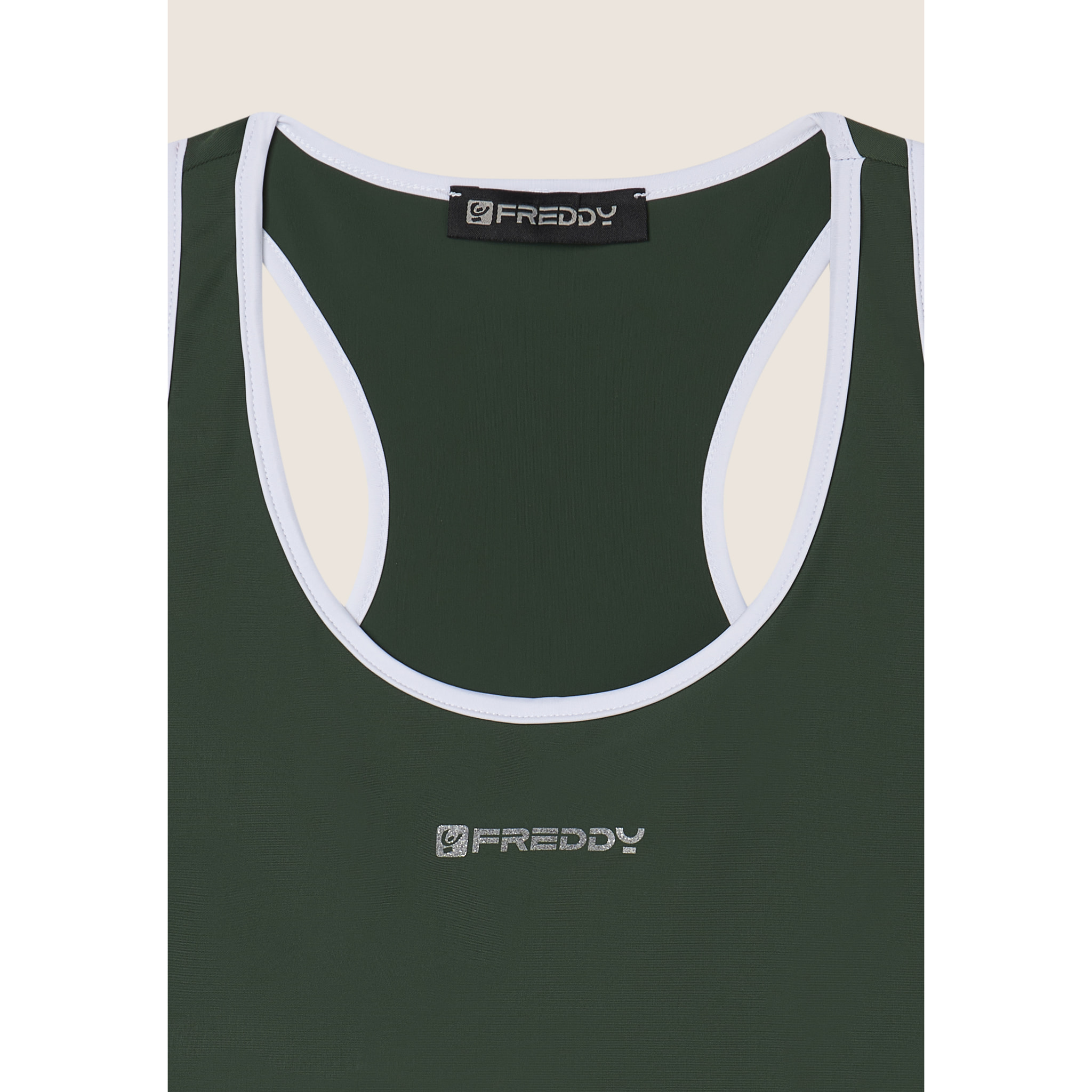 Reggiseno Sportivo con Supporto Medio e bordature a contrasto