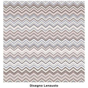 Lenzuolo superiore BAIA BEIGE 100% Cotone e Made in Italy Zig Zag Moderno