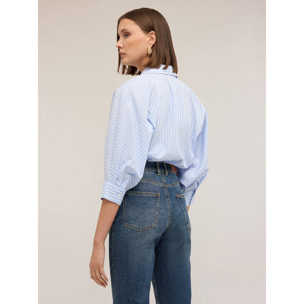 Motivi - Camisa oversize a rayas - Light - blue