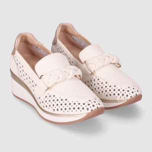 Zapatos de Piel - Hielo - Tacón: 5 cm