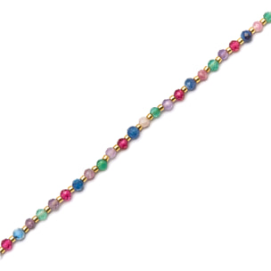 Pulsera de Cristal Multicolor acabada en oro amarillo de 18K