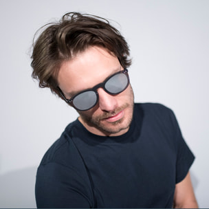 Gafas de sol PALO ALTO HELSINKI - Negro transparente / De espejo plateada y patillas de metal negro mate