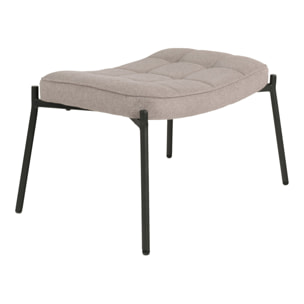 Poggiapiedi Glasgow in tessuto stone con gambe nere 63x42 cm