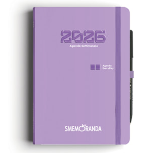 Agenda Smemoranda Everyday 2026 Settimanale 12 mesi , A5, glicine