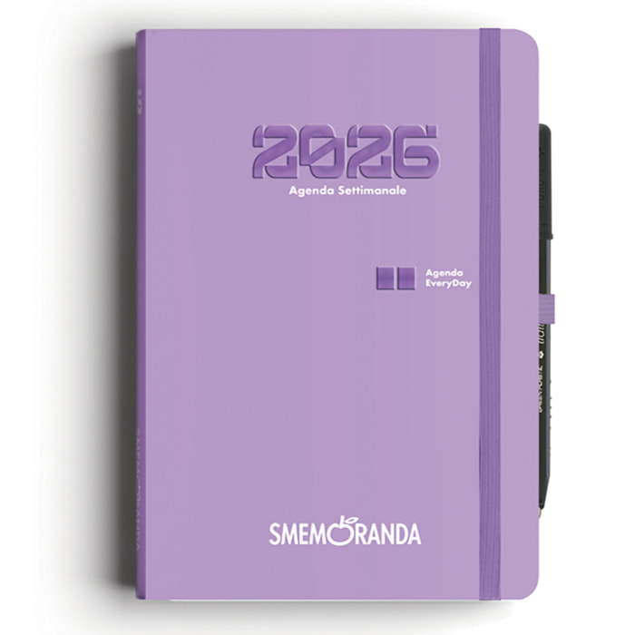 Agenda Smemoranda Everyday 2026 Settimanale 12 mesi , A5, glicine