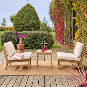 Salon de jardin bois d'acacia 2 places  LUNARI