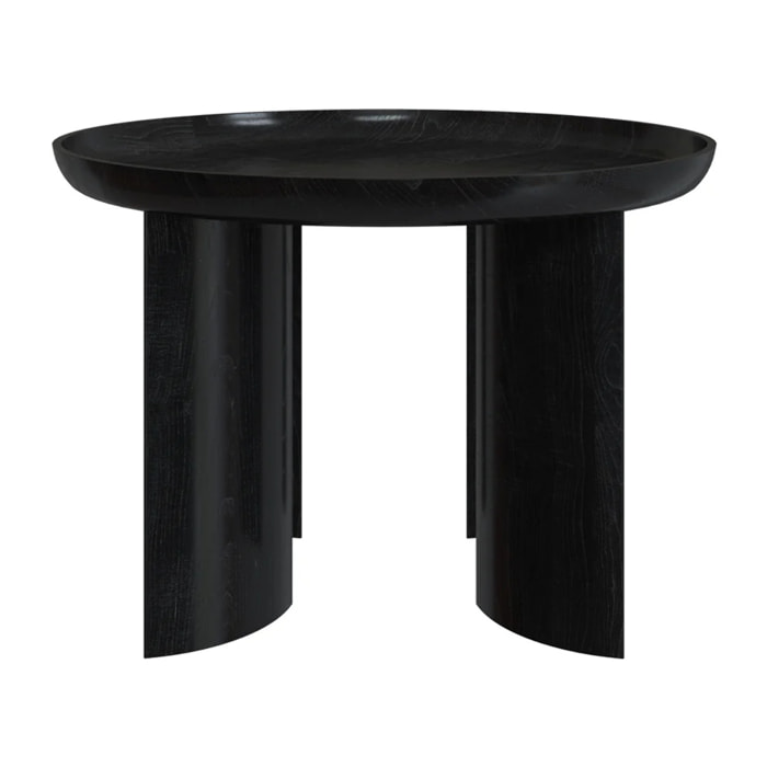Table basse ronde noire en bois de manguier D60 cm - Blake