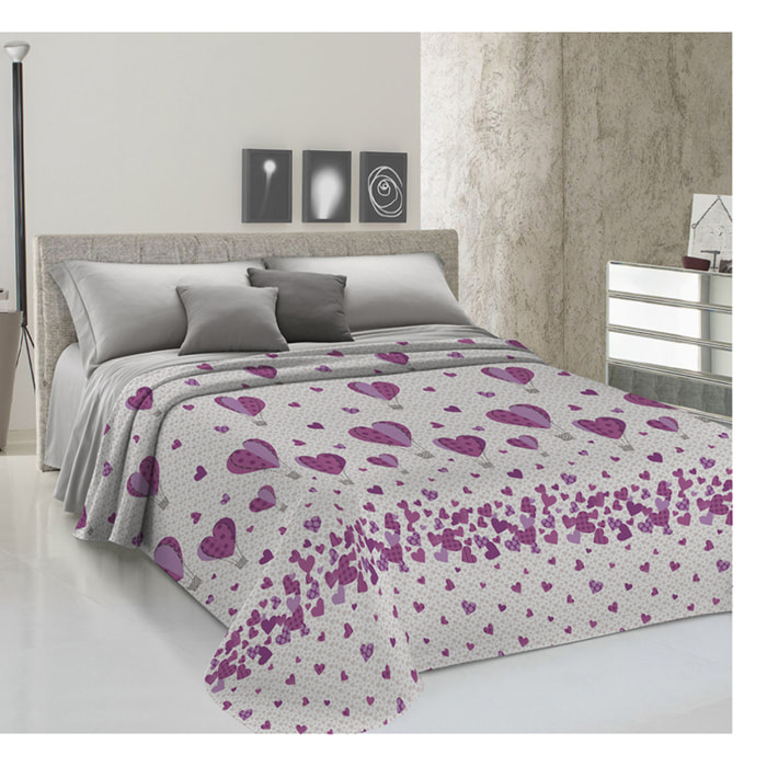 Copriletto di cotone mongolfiera rosa 100% cotone