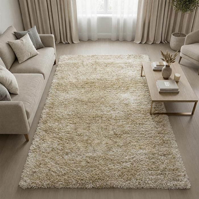 Tapis fait main Shaggy longues mèches Moodil, 45 mm