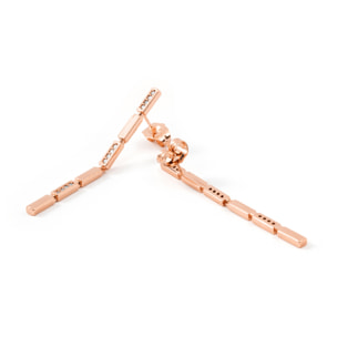 Pendientes Shahjal acabado oro rosa 18k