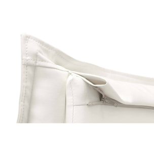 Letto piazza e mezza Latona, Letto contenitore con rivestimento in ecopelle, 100% Made in Italy, Apertura frontale, adatto per materasso Cm 120x190, Bianco
