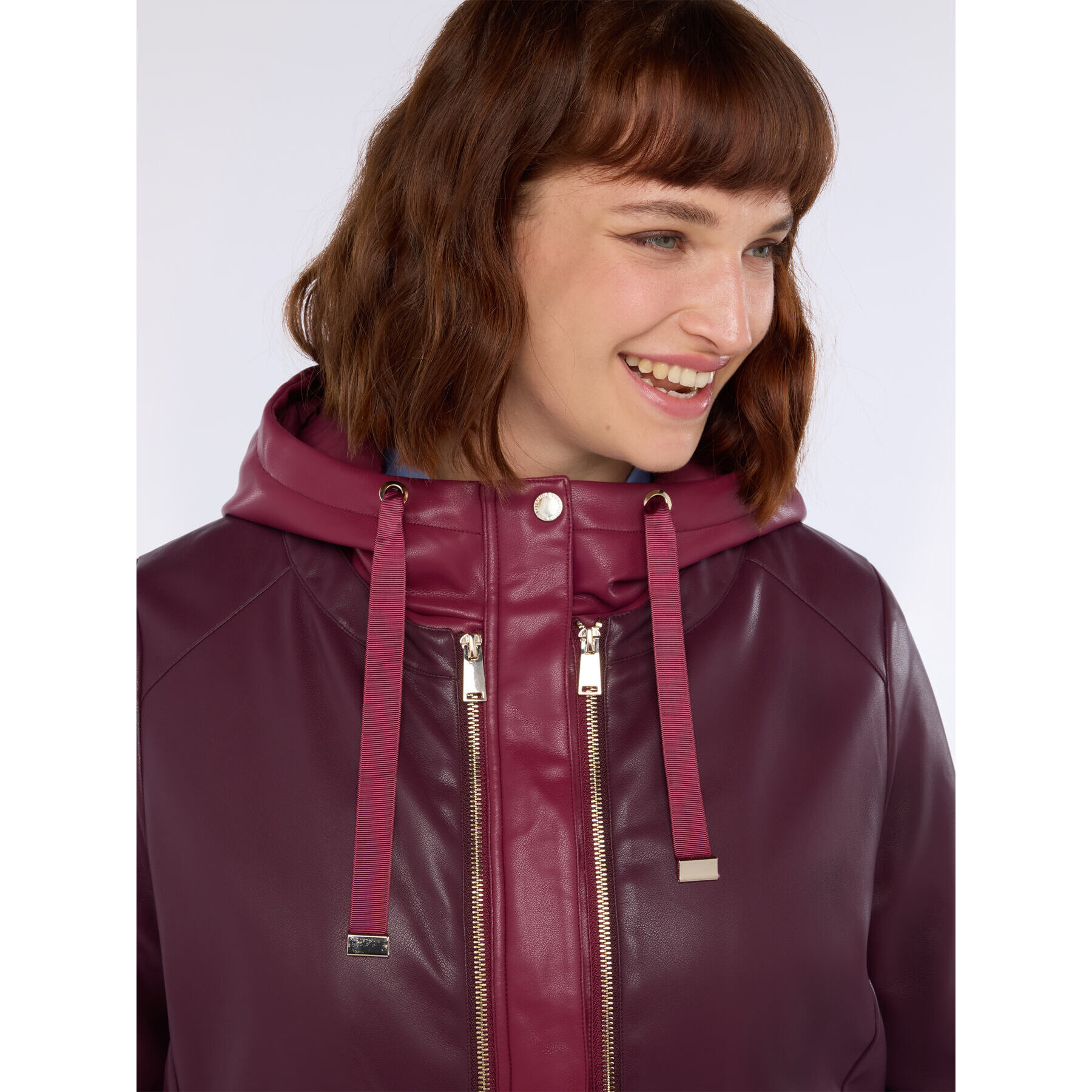 Fiorella Rubino - Chaqueta biker 3 en 1 - Burgundy