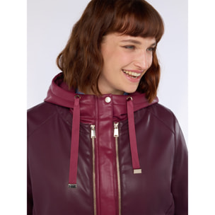 Fiorella Rubino - Chaqueta biker 3 en 1 - Burgundy