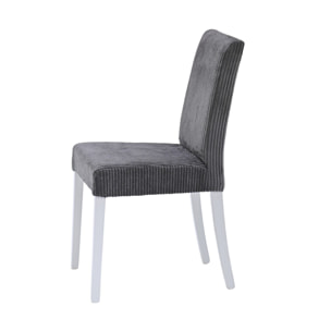 Gemma - lot de 2 chaises - en velours côtelé - Gris