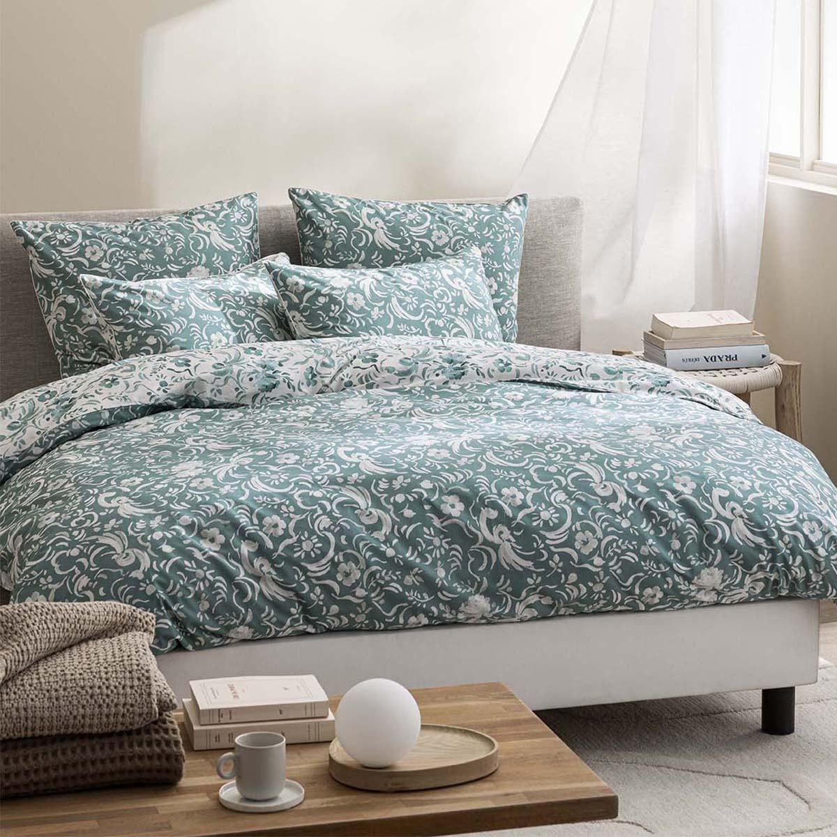 Housse de couette imprimée en percale de coton, KAWANA