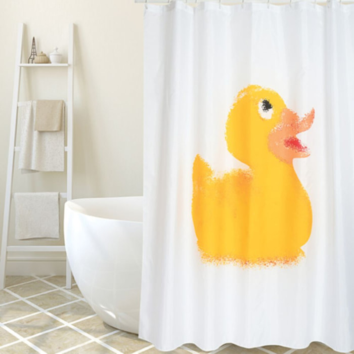 Rideau de douche Polyester 180x200cm Mr DUCK - Anneaux inclus MSV