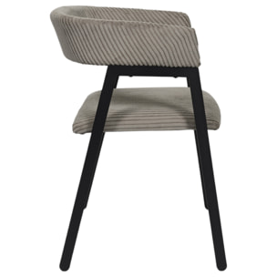 Fauteuil Design Cotele Scott Taupe - Lot De 2