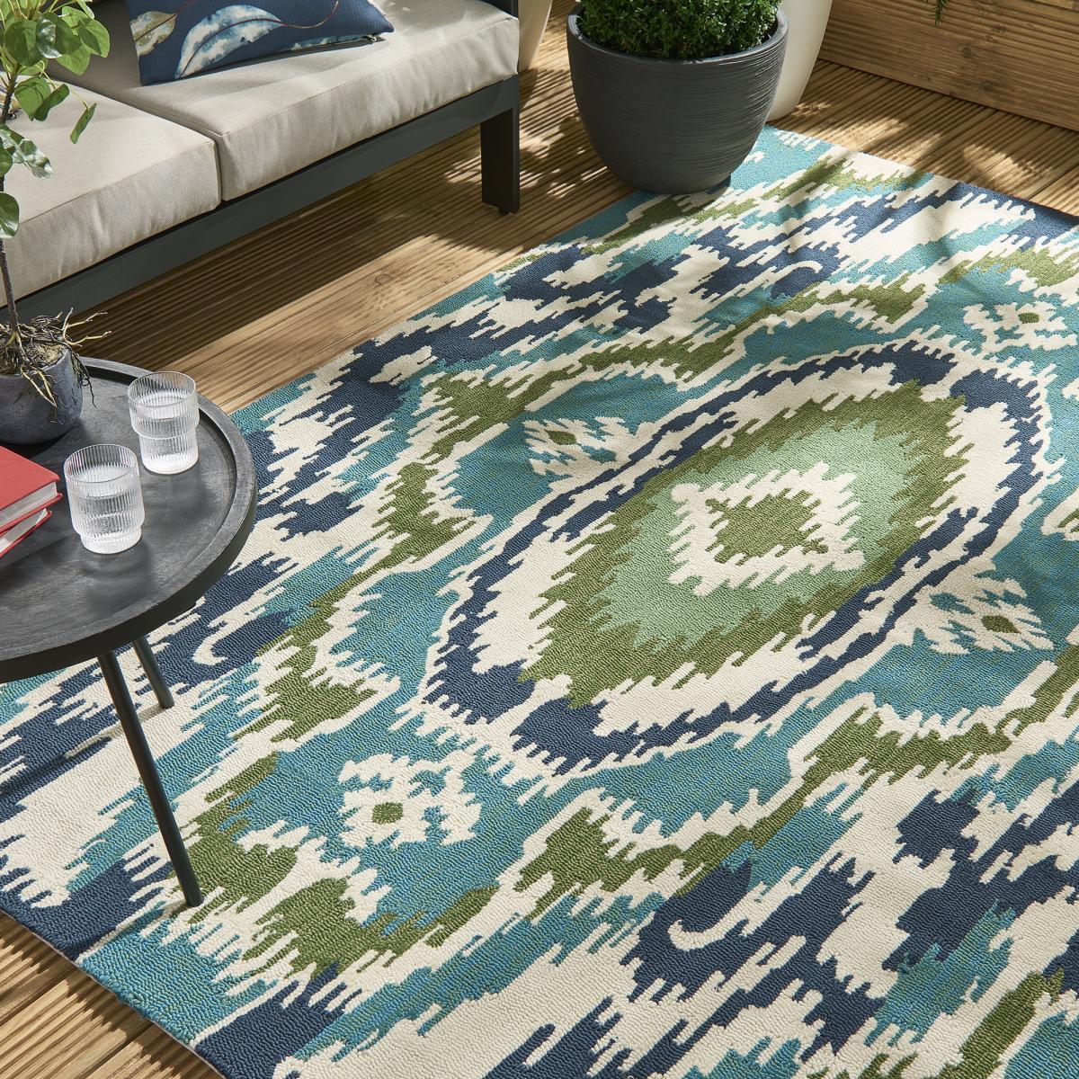 Tapis extérieur tissé kilim rectangle NUITORP
