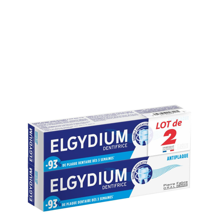 Elgydium - Duo Dentifrice Anti-Plaque 2 X 75 ml