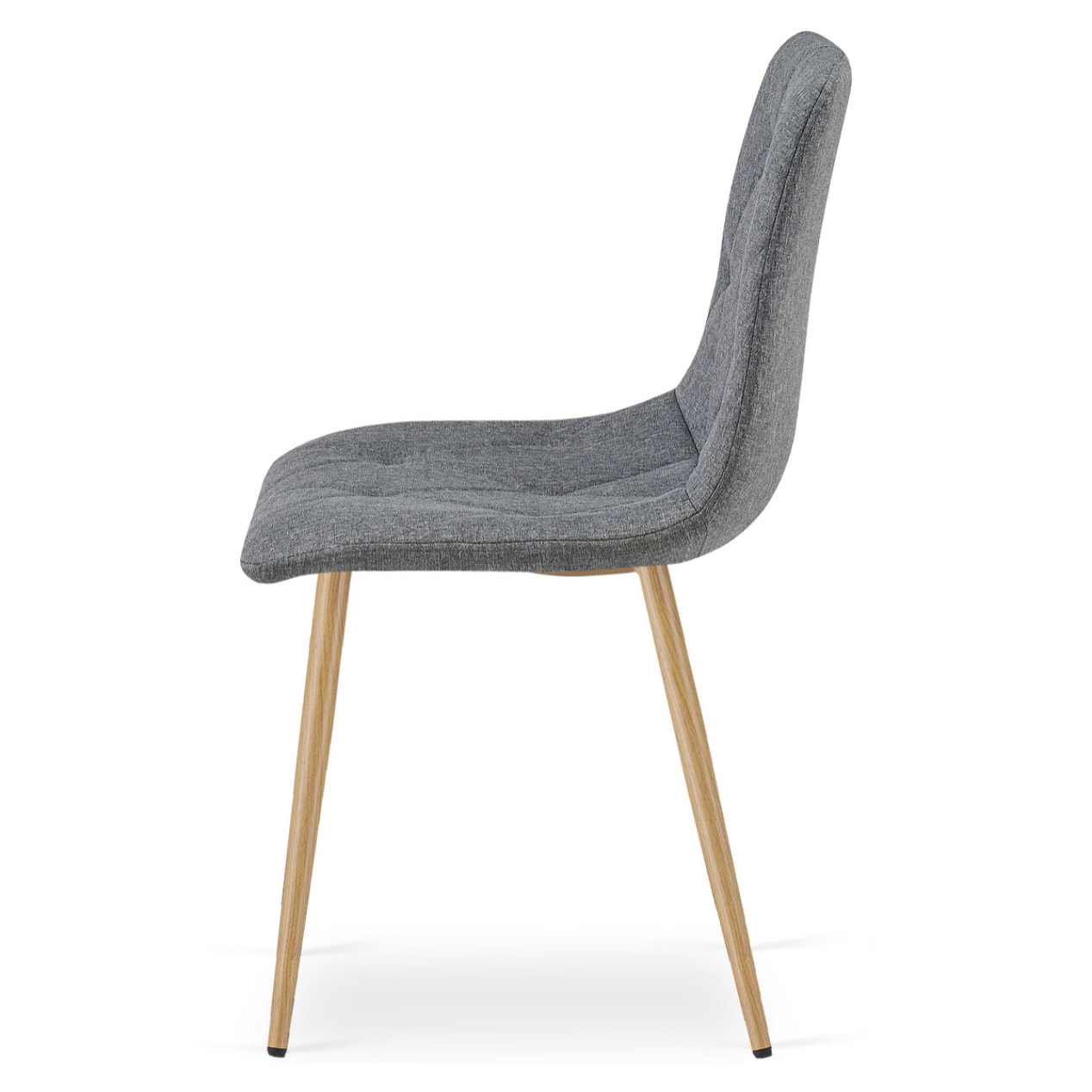 Set di 2 sedie Libra in tessuto grigio scuro e gambe effetto legno