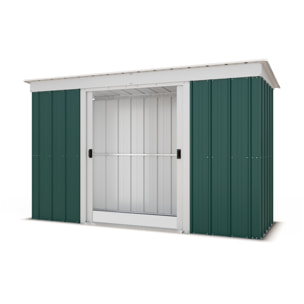 Abri de jardin métal vert Yardmaster 3.55 m² + kit d'ancrage