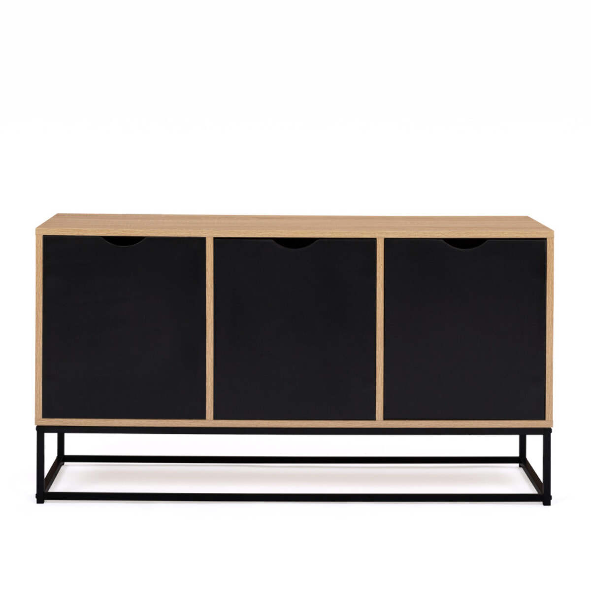 Buffet Manhattan 3 portes bois et noir L113cm