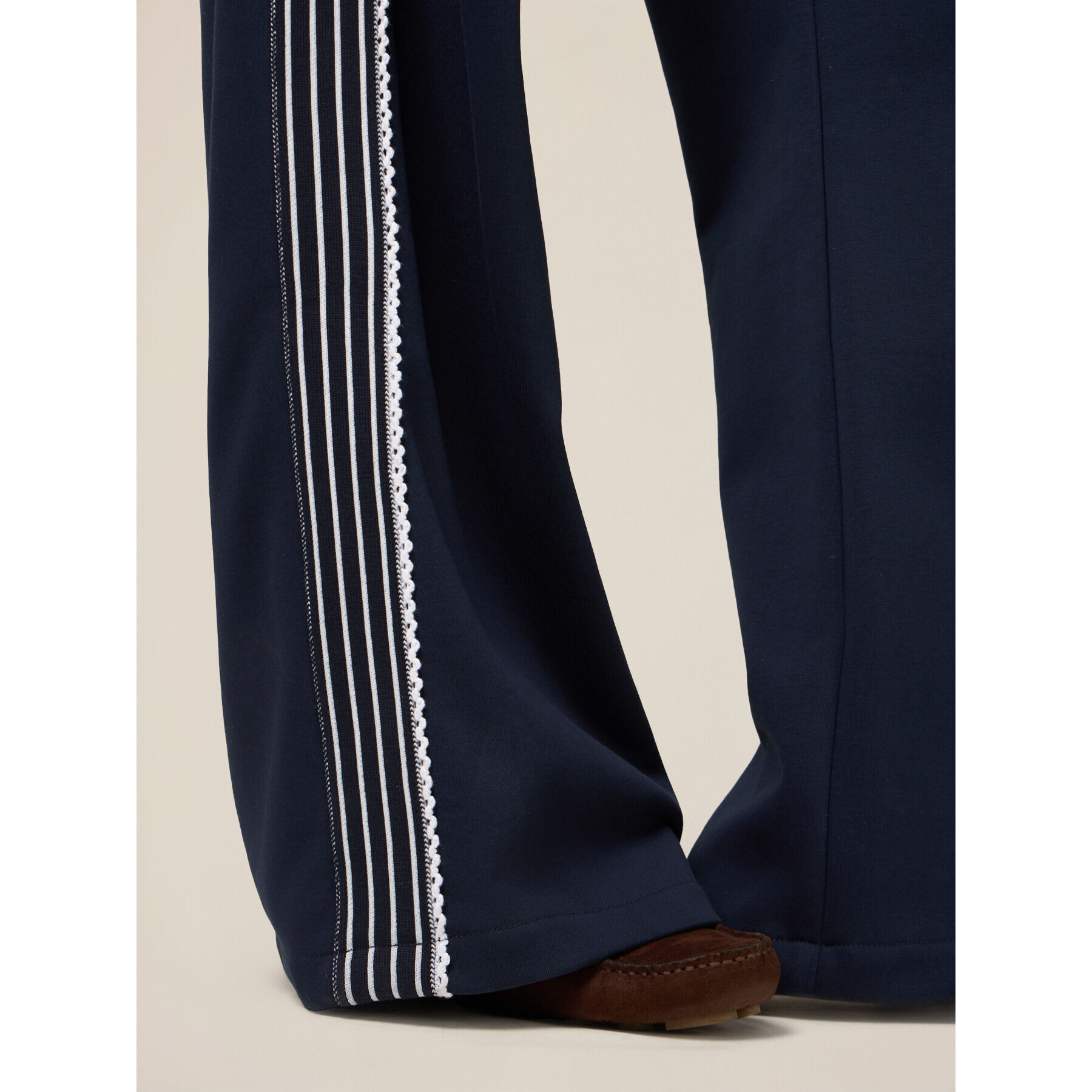 Oltre - Pantalones palazzo de felpa talla - Azul