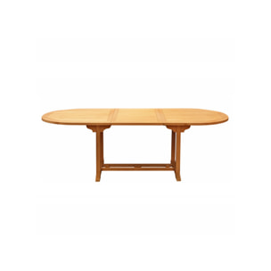 Table de jardin ovale extensible 180 à 240 cm bois de teck massif - TECKIA