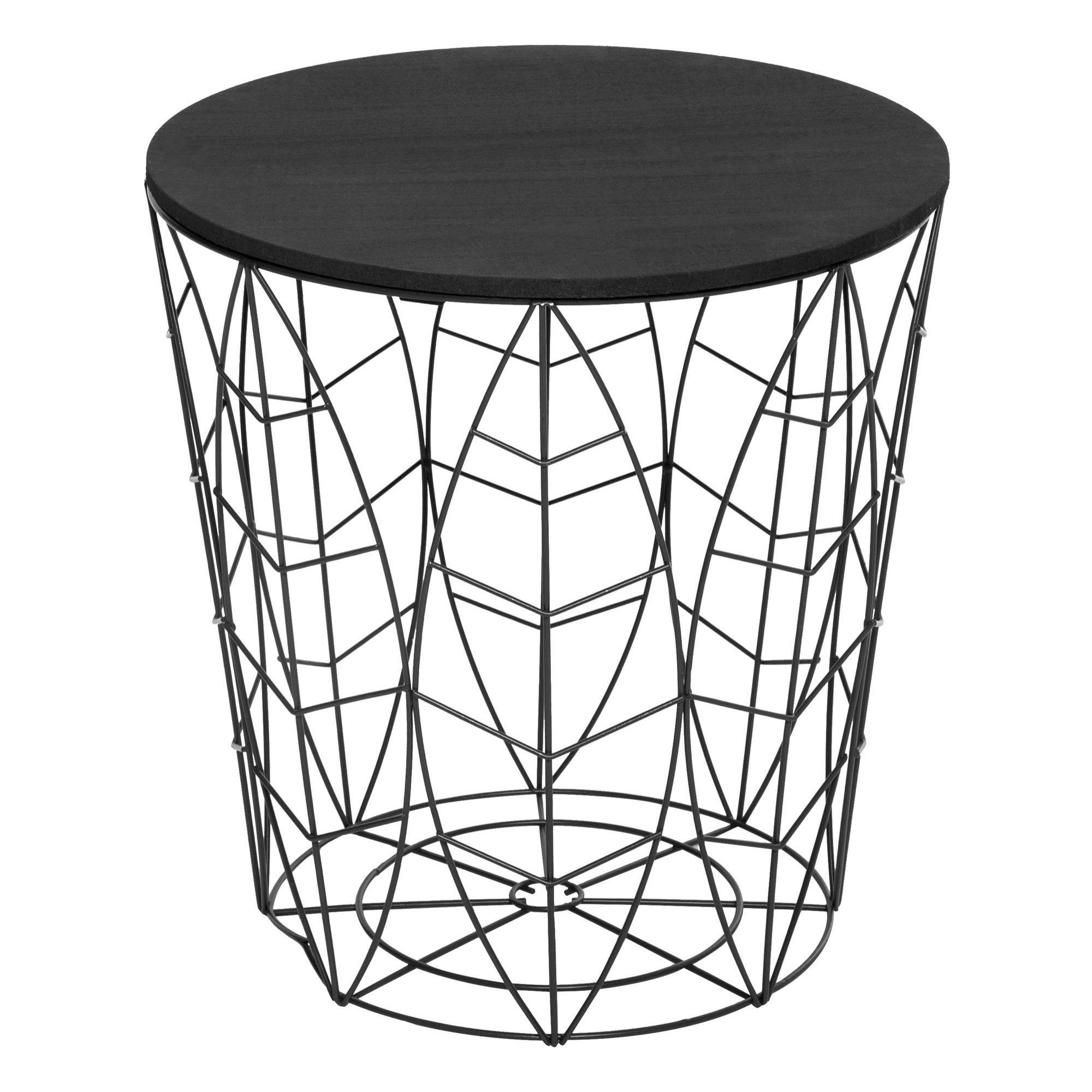 Mesa auxiliar 'kumi' hoja negra d. 40 cm