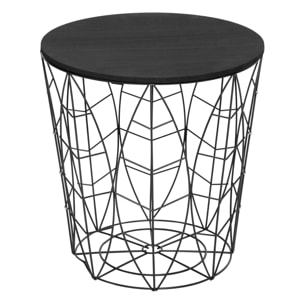 Mesa auxiliar 'kumi' hoja negra d. 40 cm