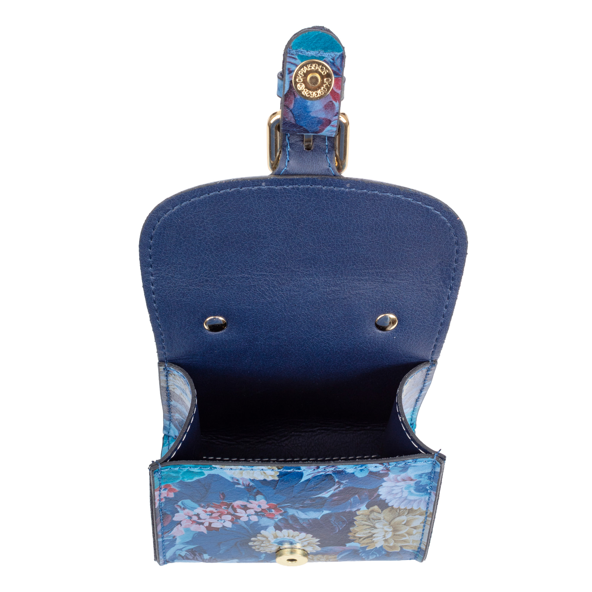 Annicco mini borsa a mano e a tracolla per donna. Pelle autentica finitura Ruga stampata con fiori.