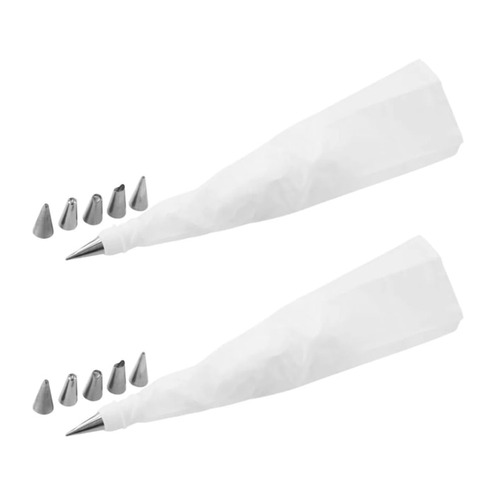 Ensemble de 2 Poches à douille et 6 embouts en inox 33 cm Zenker Smart Pastry