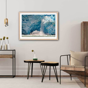 Affiche paysage Fonte glacière Affiche + cadre en bois - Chêne