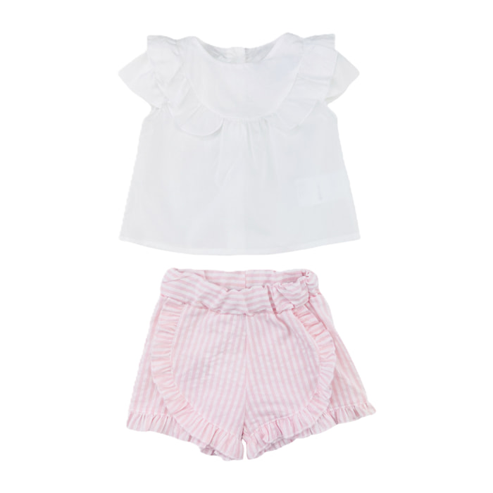 COMPLETO 2PZ RIGHE ROSA