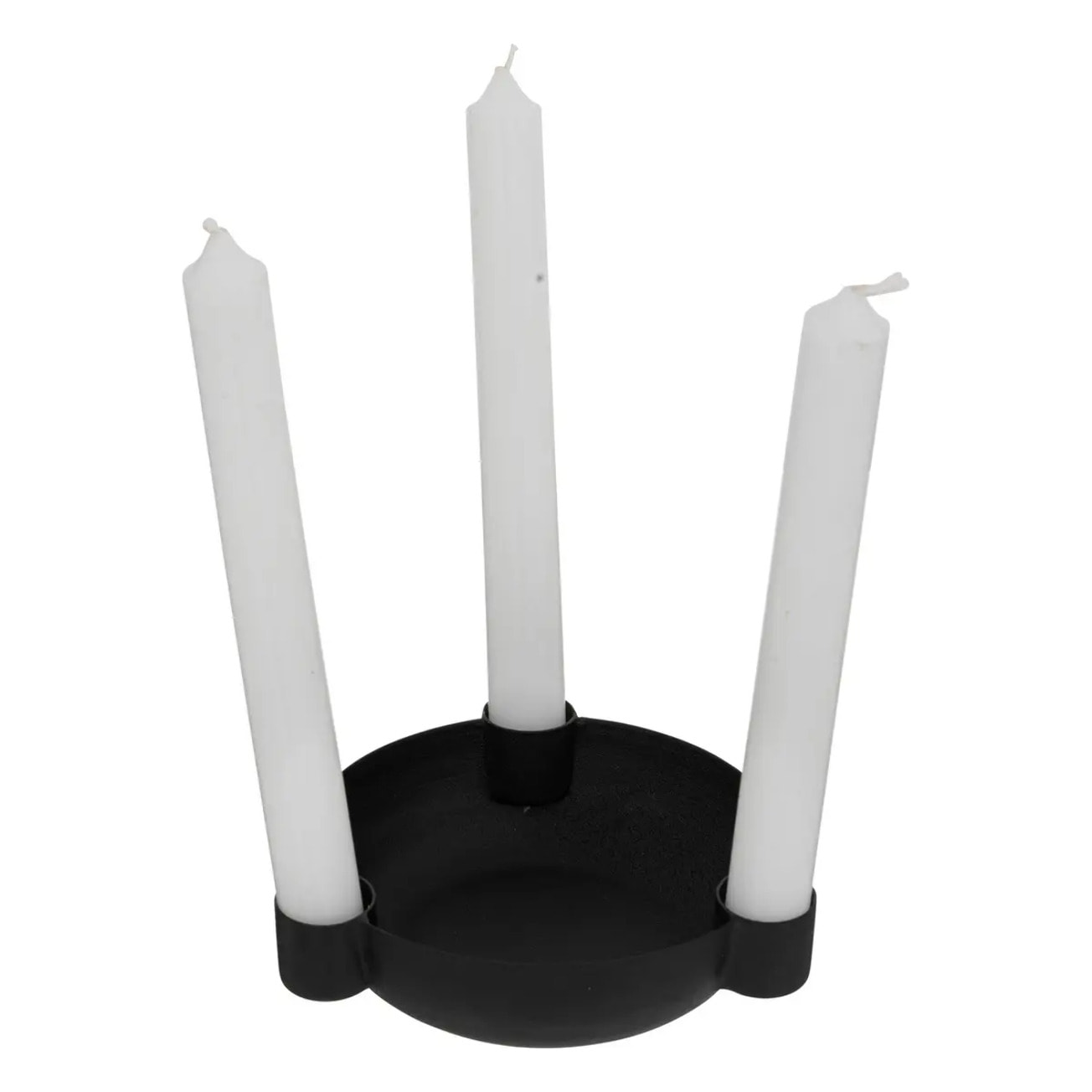 Bougeoir "Jiling" en métal D14cm noir