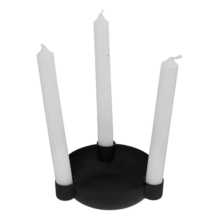 Bougeoir "Jiling" en métal D14cm noir