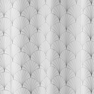 Voilage brodé style art déco - Gris clair